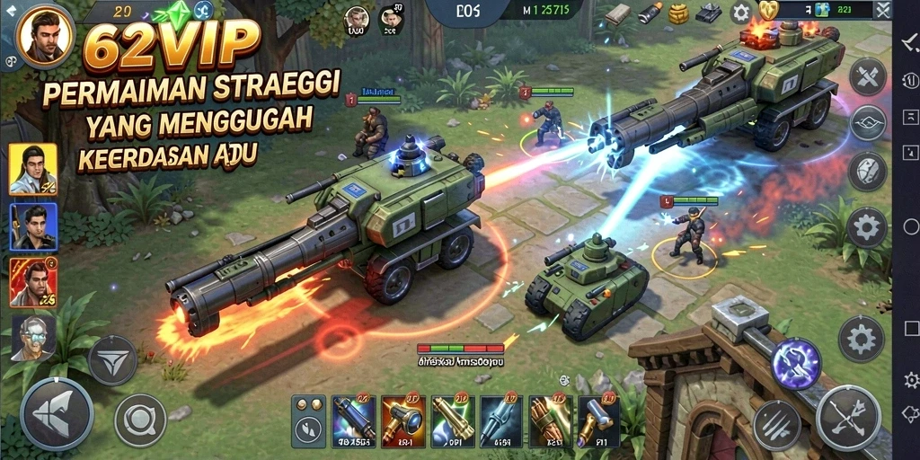 Tampilan utama gameplay SLG yang mendebarkan di 62VIP.