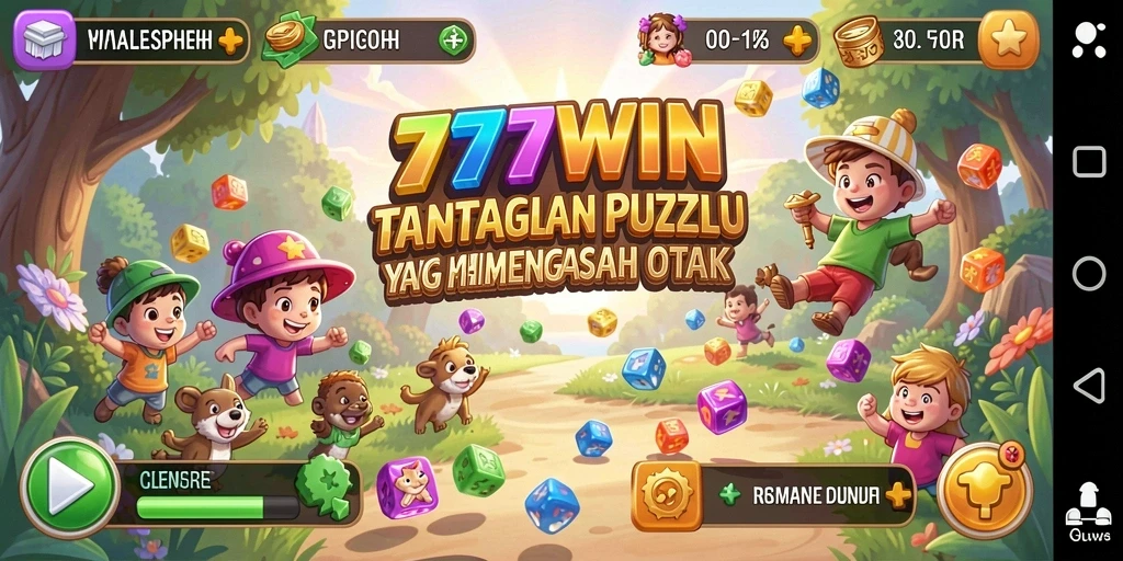 Screenshot permainan <strong>777WIN</strong> menunjukkan tantangan puzzle yang menarik.