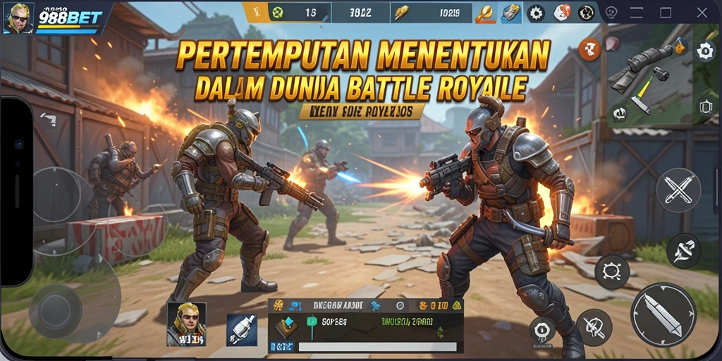 Tampilan gameplay yang seru dalam 988BET Battle Royale.