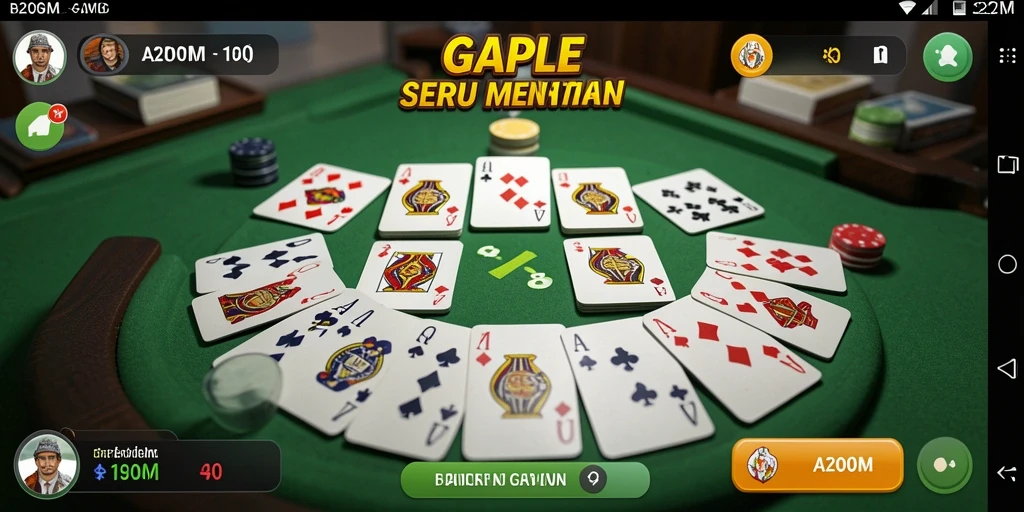Tampilan gameplay A200M yang menampilkan keseruan bermain Gaple.