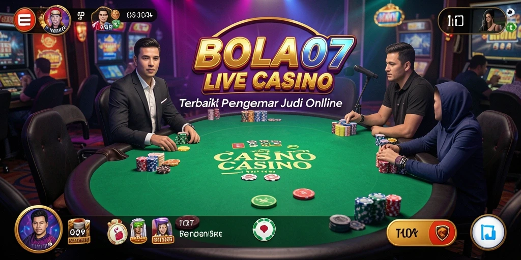 Screenshot BOLA07 menampilkan dealer langsung dalam aksi Live Casino.