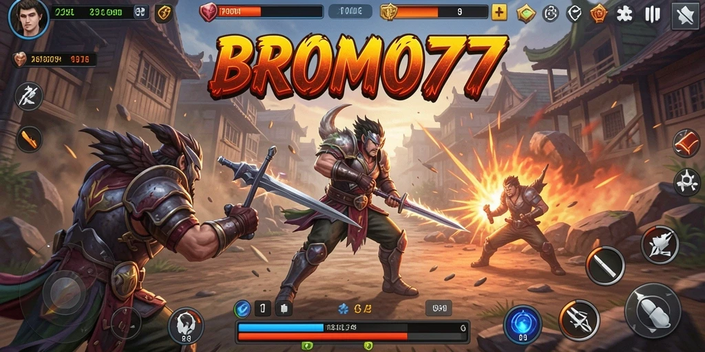 Gameplay seru BROMO77 dengan pertarungan mendebarkan.