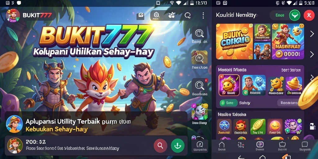 Screenshot utama BUKIT777 menampilkan antarmuka aplikasi Utility yang intuitif.