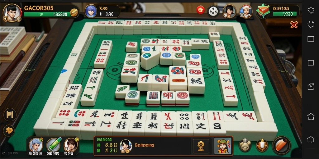 Screenshot gameplay menampilkan keseruan bermain Mahjong di GACOR305.