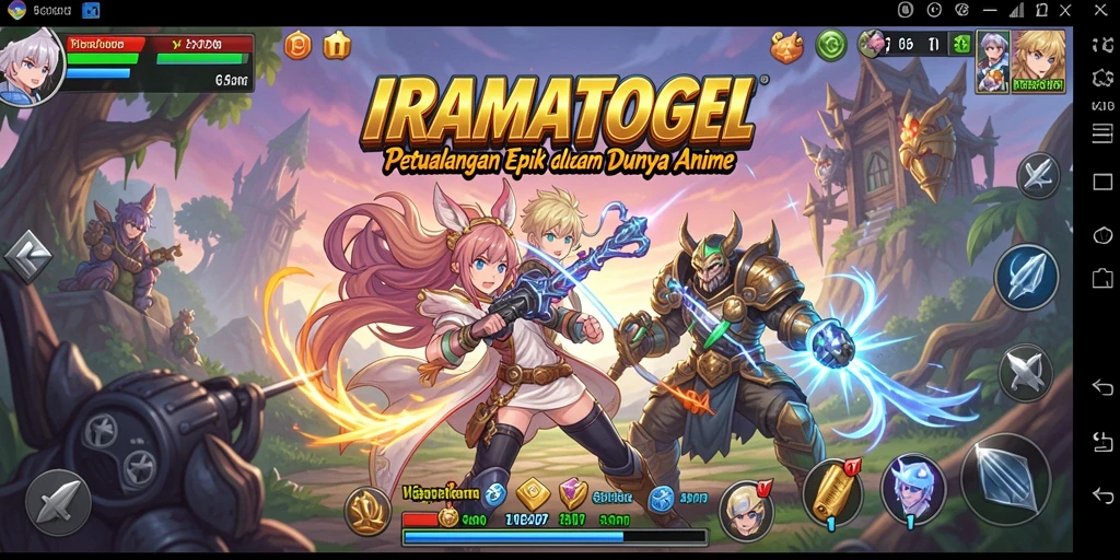 Tampilan menarik dari gameplay IRAMATOGEL yang menggambarkan dunia anime.