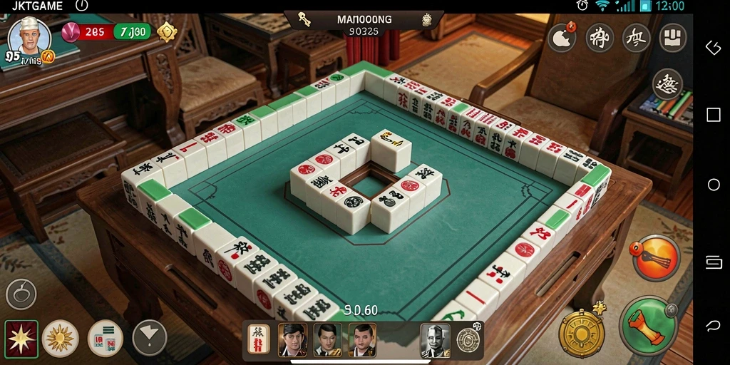 Tampilan gameplay seru dari JKTGAME yang menampilkan ubin Mahjong.