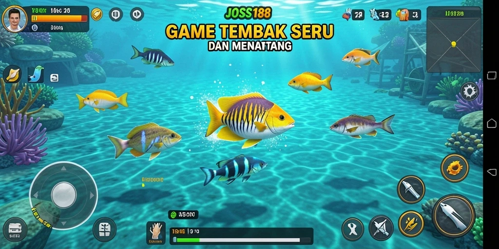 Tampilan gameplay menembak ikan dalam JOSS188 yang seru.