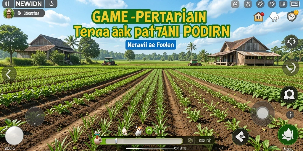 Screenshot gameplay NEWIDN menunjukkan aktivitas pertanian yang seru.