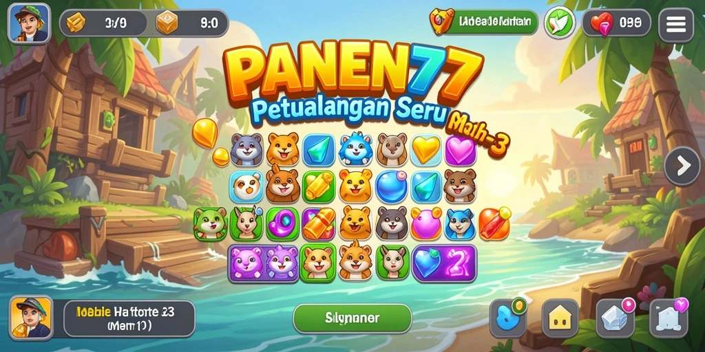 Screenshot gameplay PANEN77 menunjukkan aksi seru dalam game Match-3.