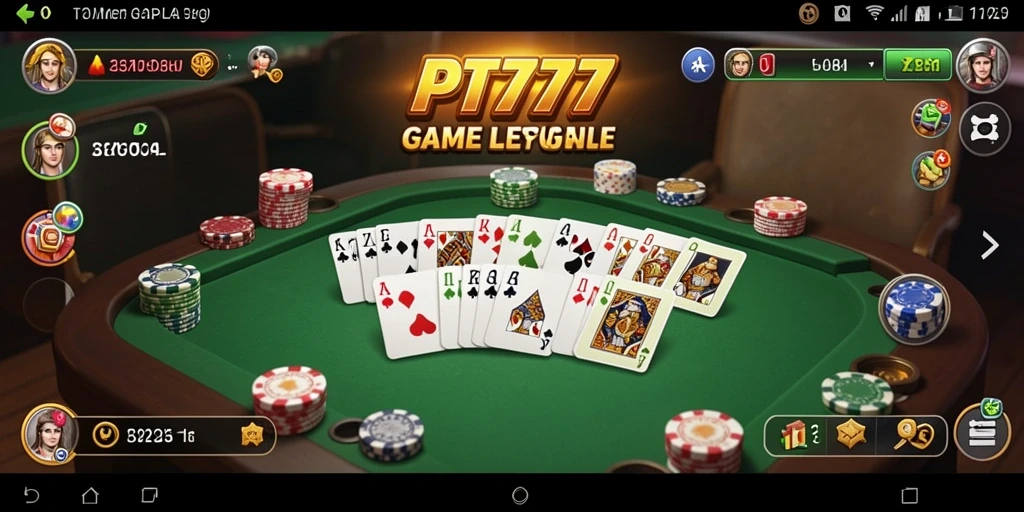 Screenshot utama PT777 menampilkan gameplay Gaple yang seru.