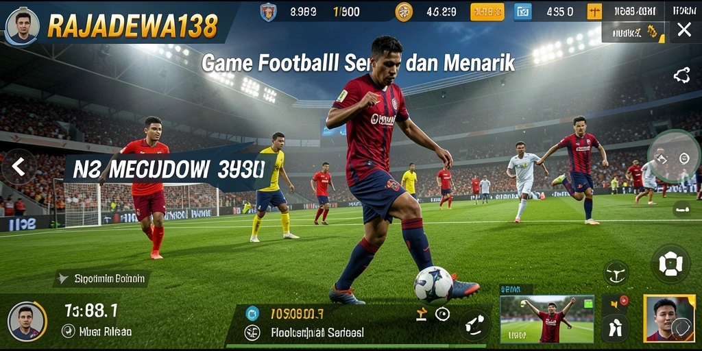 Tampilan gameplay seru di lapangan sepak bola.