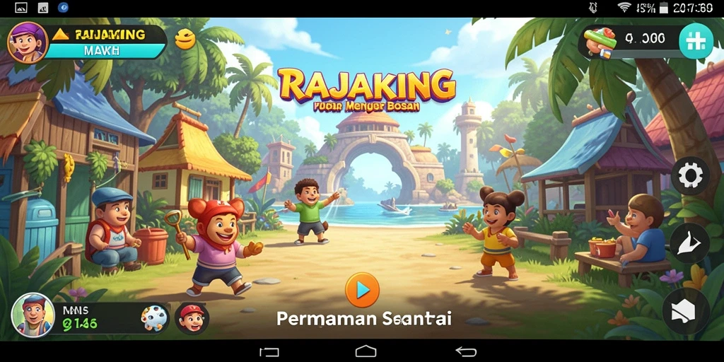 Screenshot gameplay RAJAKING yang menyenangkan dan penuh warna.