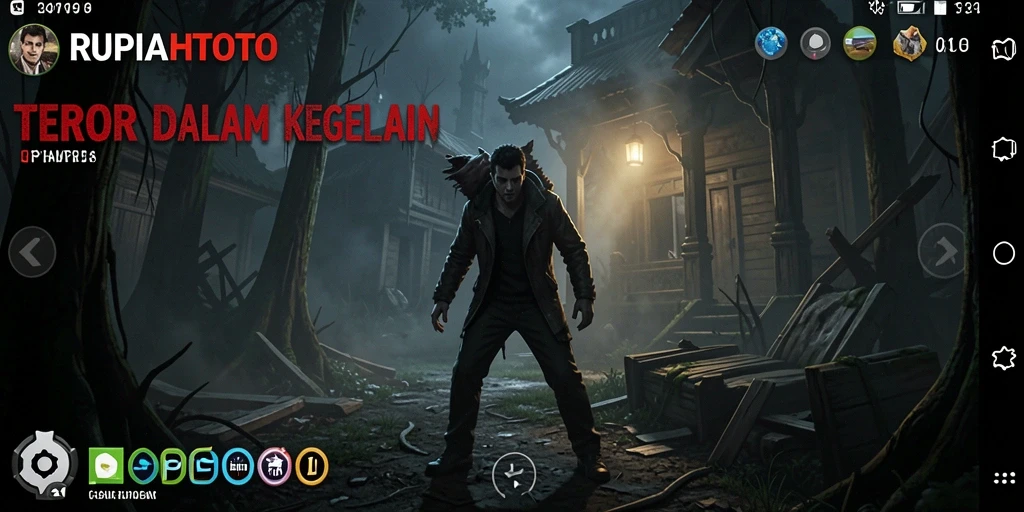 Screenshot menampilkan momen mencekam dalam gameplay RUPIAHTOTO.