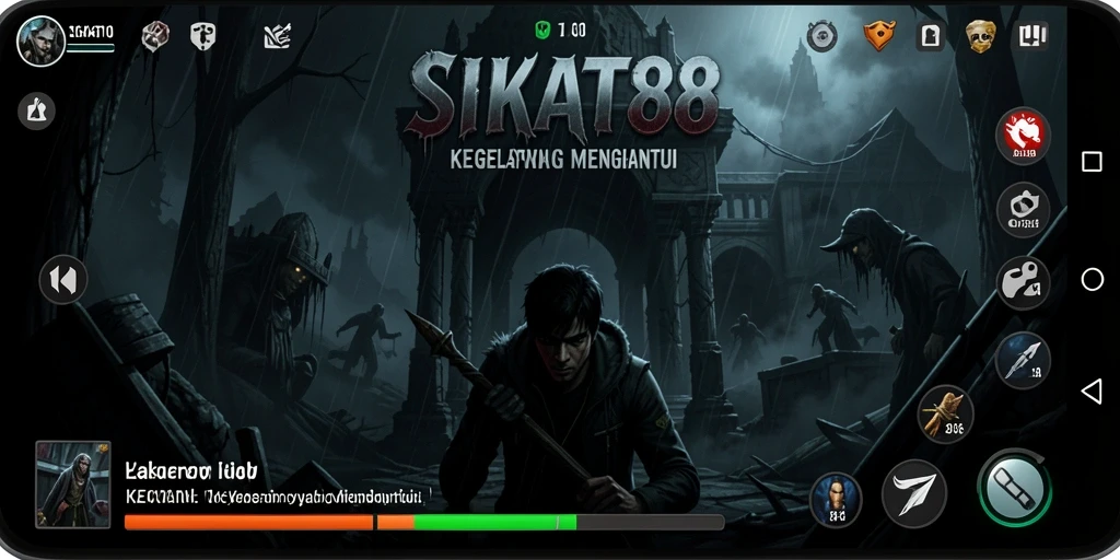 Tangkapan layar gameplay SIKAT88 menunjukkan momen menegangkan saat menjelajahi tempat gelap.