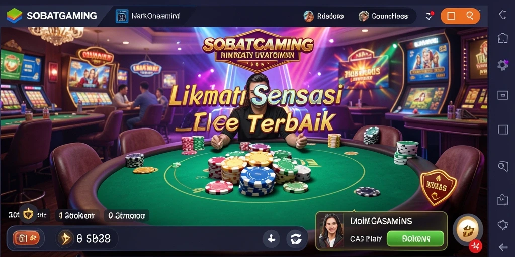 Screenshot SOBATGAMING menampilkan dealer langsung dan permainan yang mendebarkan.