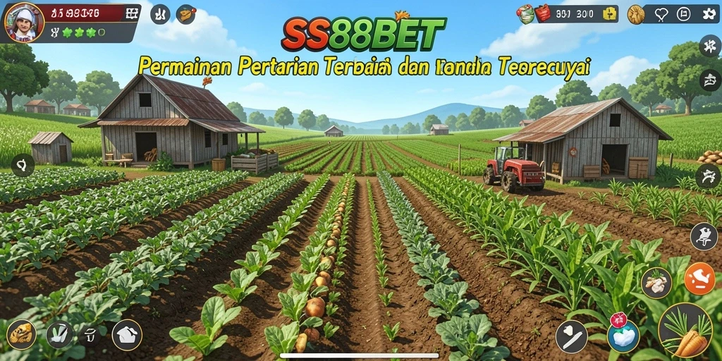 Tampilan gameplay menarik dari SS88BET dengan berbagai aktivitas pertanian.