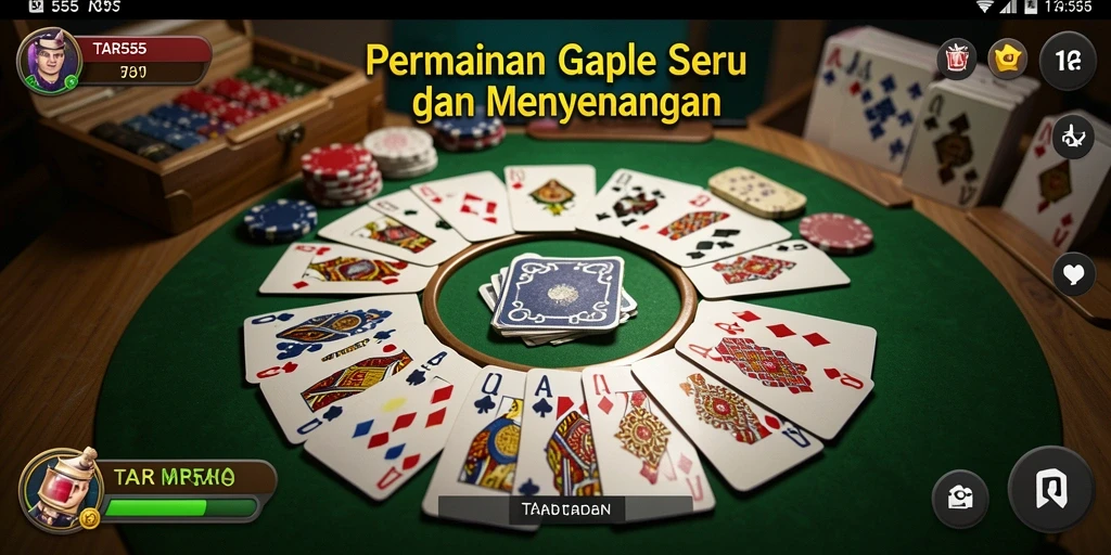 Tampilan gameplay Gaple yang menarik dan interaktif di TAR555.