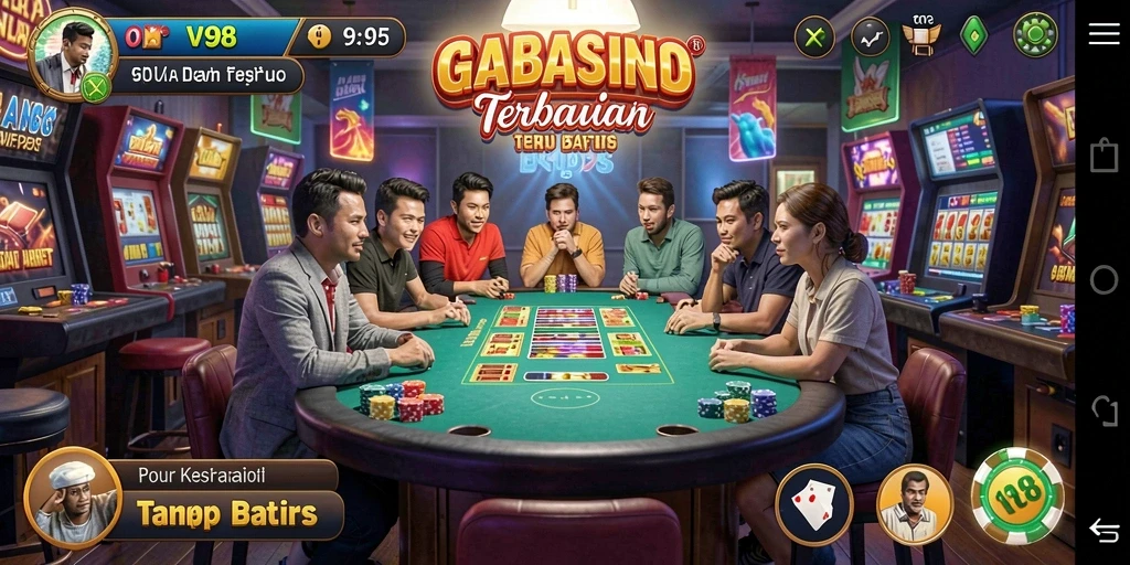 Tampilan gameplay V98 yang menakjubkan di aplikasi Kasino.
